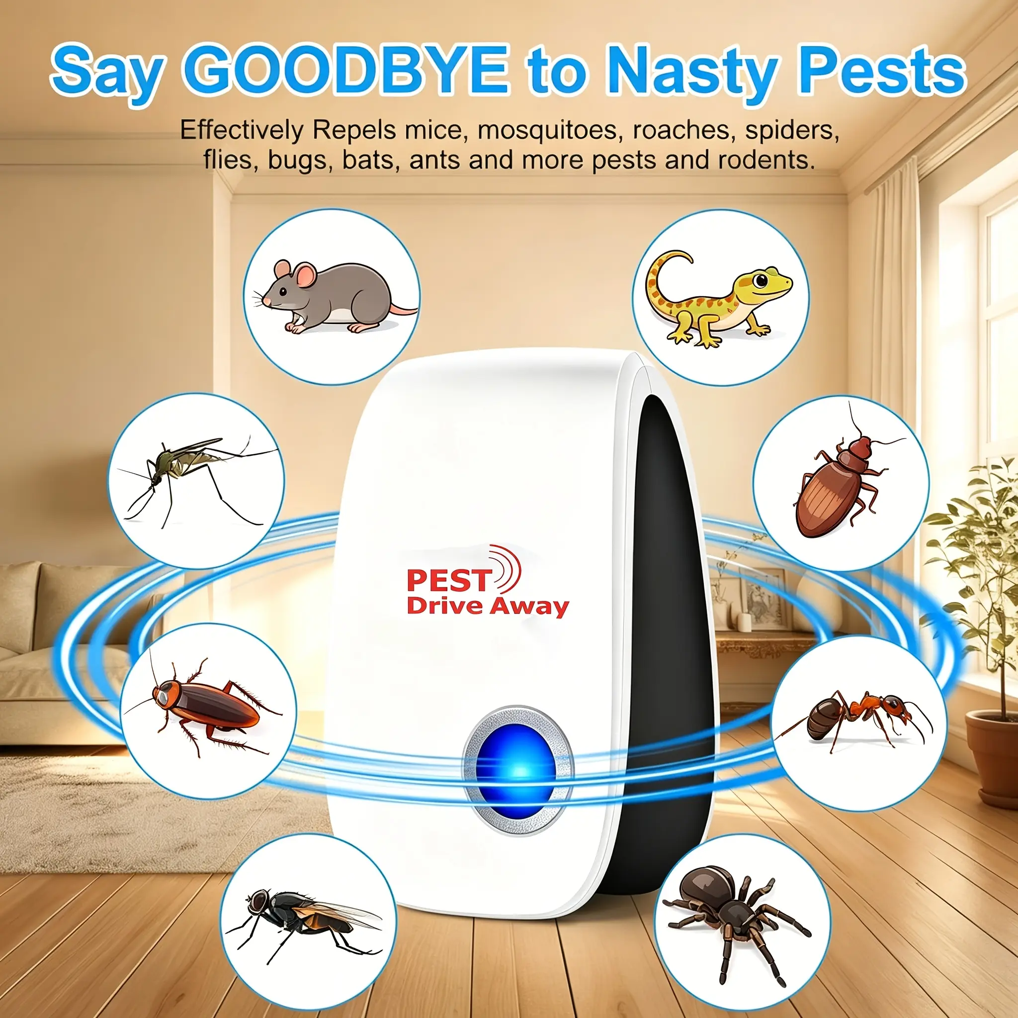 2026 New Version Plug-In Ultrasonic Pest Repeller (4/6/8PCS) - Pet-Friendly Indoor Residential Pest Control Plug-In Unit for Homes/Offices, Deters Mice, Mosquitoes, Roaches, Ants, Spiders & More, Summer Essential