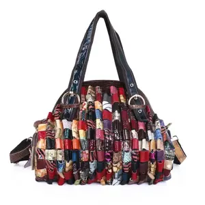 Genuine leather shell bag, trendy snakeskin casual bag, unique and personalized patchwork cowhide women's bag