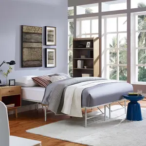 Modway Horizon Queen Stainless Steel Bed Frame in Gray