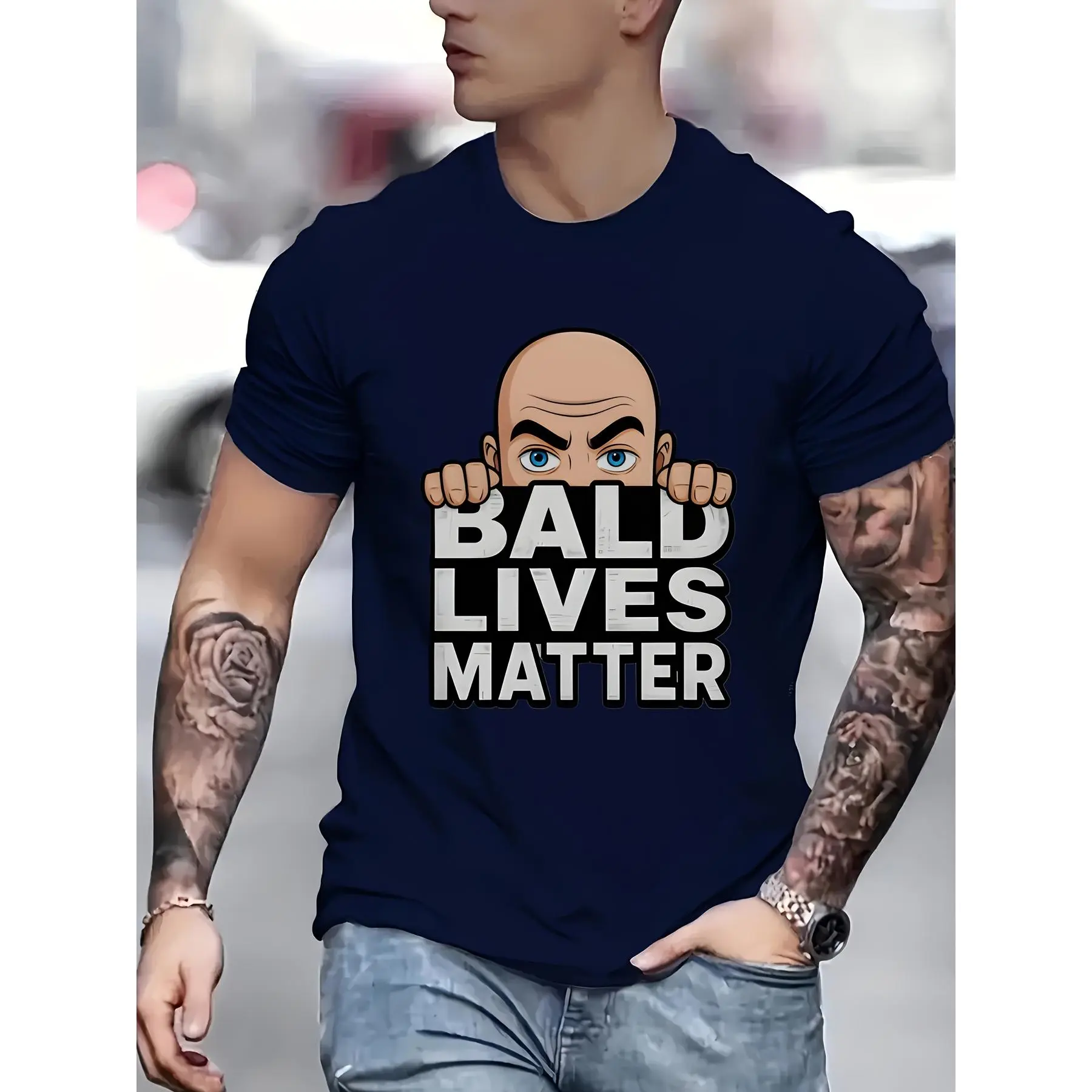 BALDMAN☯️ Vintage Baldman Saying Bald Head Quote Humor Bald Joke Men's T
