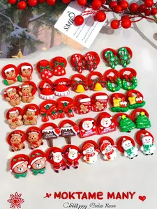 10 pieces - Christmas-themed girls' hair bands and hair ties. Decorative accessories with Christmas holiday elements. High elasticity rubber bands. Suitable for tying hair and ponytails. Gift for Christmas holiday-themed hair accessories.