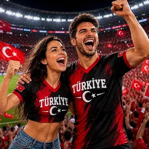 Personalized Turkey Soccer Jersey, Custom Back Name Number Türkiye Fan Shirt for Men and Women 8LP HAB