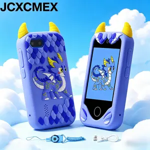 Dinosaur Smart Mini Phone, 2.8 Inch Touchscreen Dual Camera, Educational Games, Selfie Function, Ideal Gift for Kids, Music Playback, Learning Tool