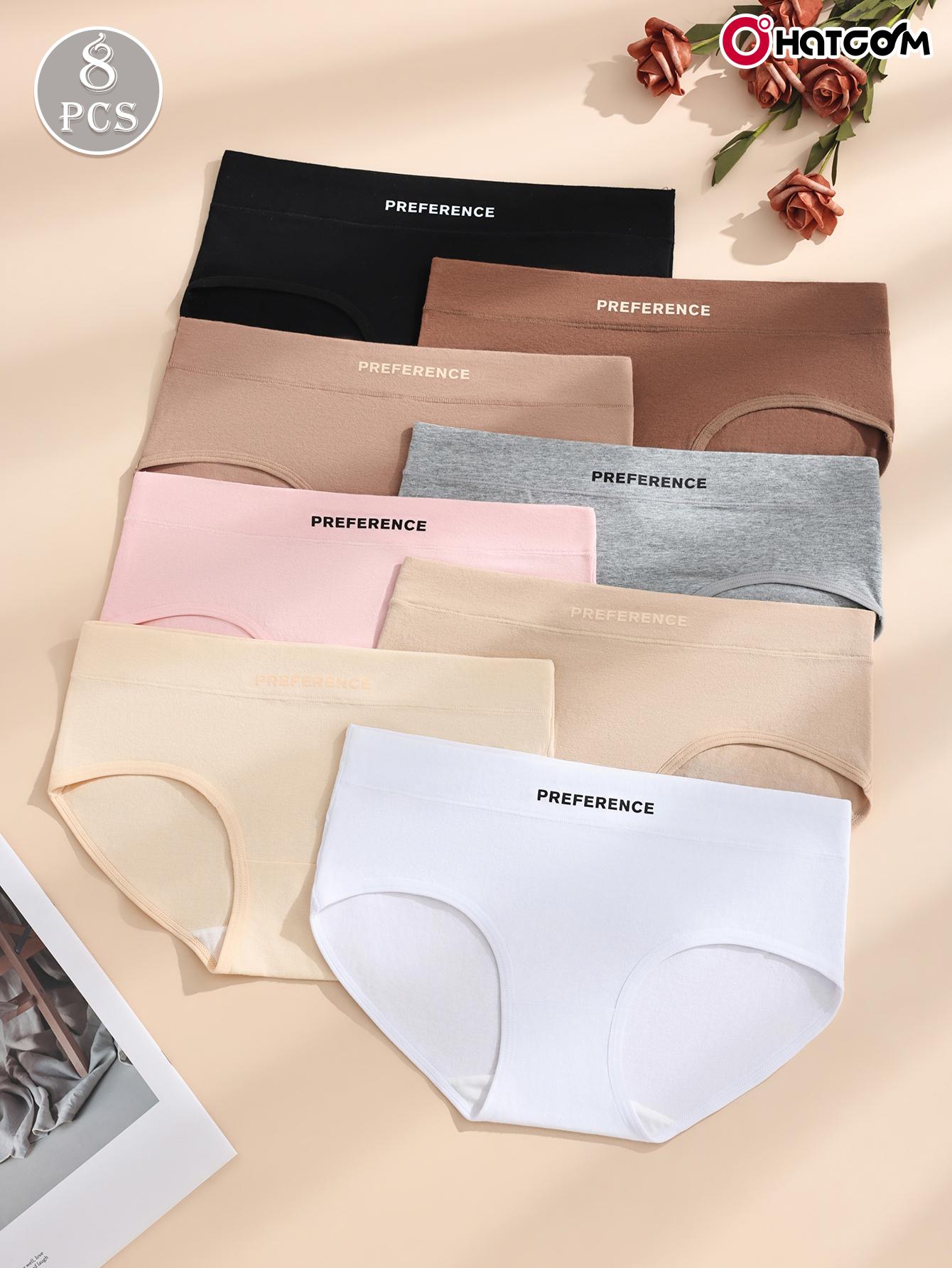 HOTCOM Women's Plus Size Cotton Panties 8/5 Pack – SoHoChic Mid-Waisted Full Coverage Briefs, Soft Breathable Everyday Underwear