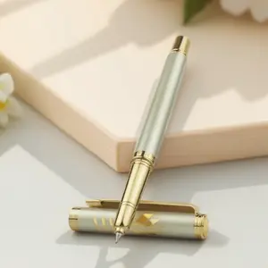 Ultra-Slim Metal Gel Pen - Non-Slip Grip, Refillable Ink, Smooth Writing for Office, School & Exams, Durable & Stylish Alternative to Fountain Pens, Perfect for Business Meetings & Note-Taking