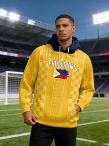 New Unisex Hooded Sweatshirt, Asian Style Zipper Pullover, Running Sport Casual Long Sleeve T-Shirt, Philippines Fan Support Clothing Best Gift
