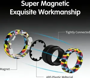 3PCS Magnetic Fidget Rings – ADHD Anxiety Relief Sensory Toys for Adults Teens Kids, Cool Gifts