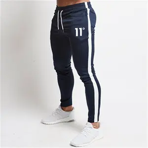 Mens Casual Slim Fit Tracksuit Sports Solid Male Gym Cotton Skinny Joggers Sweat Casual Pants Trousers