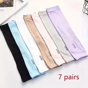 UV Protection Cooling Arm Sleeves 7 Pairs, Breathable Ice Silk Arm Covers with Thumb Holes, Sun Protection Sleeves Ideal for Driving, Golfing, Fishing, Cycling, Hiking and Outdoor Activities for Men and Women