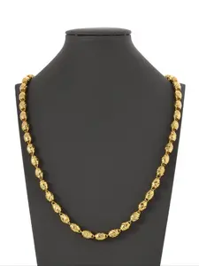 1 elegant multi section spliced necklace, 24K gold-plated copper, Bollywood and Middle Eastern style, hypoallergenic, perfect for celebrations and casual wear, long modern necklace