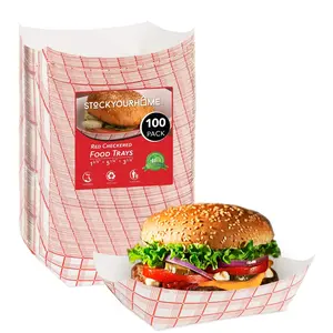 Paper Trays - Red Checked - 3lbs - 500 Pack