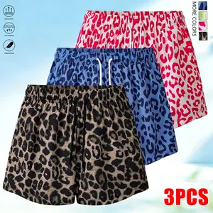 Women’s leopard print shorts — drawstring, available in multiple colors; comfortable, casual athletic fashion shorts suitable for leisure wear and outdoor activities; women’s summer clothing, women’s shorts, summer shorts,summervibes