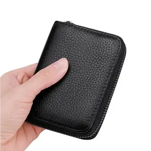 Leather Zip Around Card Holder Wallet - 18 Card Slots & 2 Cash Pockets, Slim Compact Design, Stylish Sleek Zipper Closure for Women Men, Perfect for Daily & Travel Use