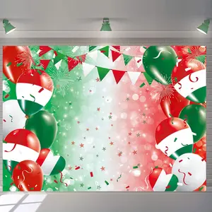 Mexican Independence Day Photography Backdrop 210x150cm, Polyester Fiber Background Banner for September 16th Birthday Baby Party Decorations