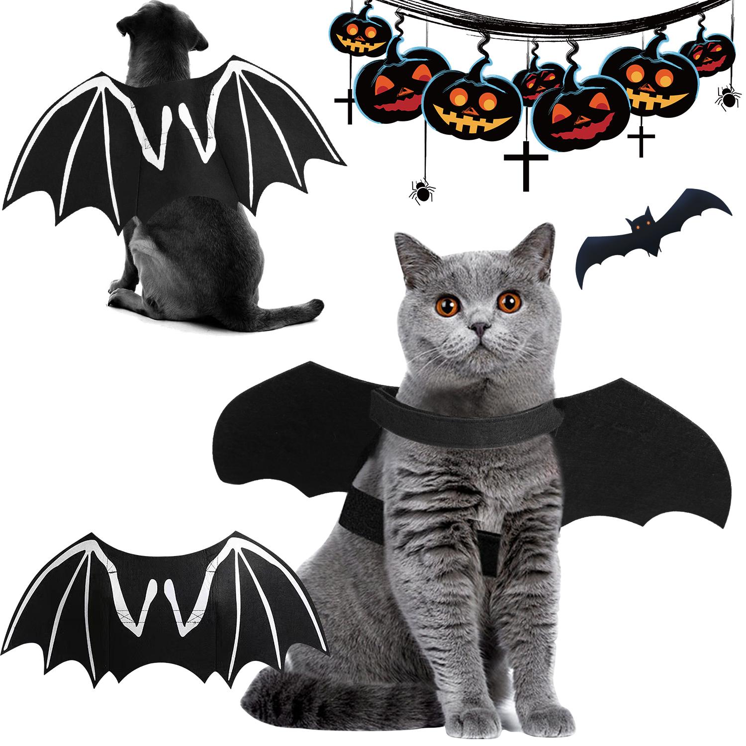 Halloween Pet Cosplay Costumes - Adjustable Spider Web/Bat Wings for Dogs & Cats, Skin-Friendly Breathable Fabrics, Festive Look for Holiday Photoshoots & Party Wear