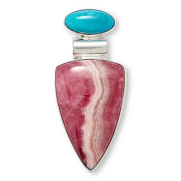 Mine Finds by Jay King Gallery Collection Rhodochrosite & Peruvian Turquoise Pendant