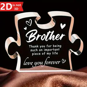 Christmas Birthday Gifts for Brother From Sister, Acrylic Block Gift Idea for Graduation & Weddings, Unique Flat Design for Brothers, Acrylic Plaque Decor