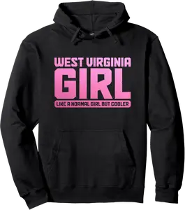 West Virginia Girl Funny WV Pride Pink Vintage Pullover Hoodie - Diamoniqu Shop 60B0CLT49645