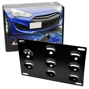 iJDMTOY No Drill Front Bumper Tow Hook License Plate Mounting Bracket Adapter Kit For 2010-up Hyundai Genesis Coupe