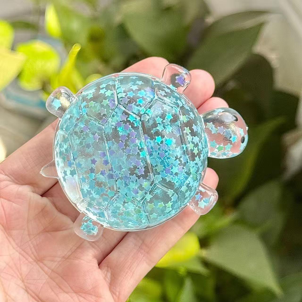 Sugar Turtle Squishies Toy - Shiny Sticky Casual Stress Relief Squeeze Item, Cool Gifts for Kids, Summer Fidget Option, Birthday & Party Present, Squishies Toys