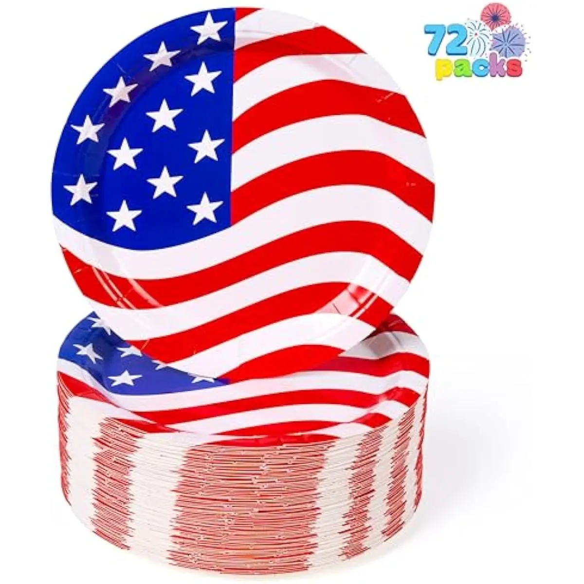 72 Pcs July 4th Patriotic Plates, 9 American Flag Disposable Paper Plates for 4th of july party, Independence Day Memorial Day Patriotic Party Supplies