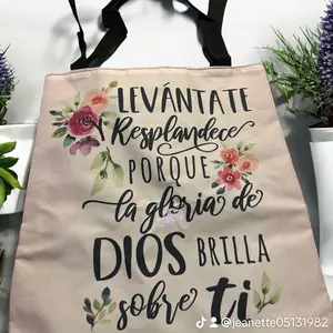 Spanish Bible Verse Tote Bag for Women - Christian Gift Shoulder Bag coraline