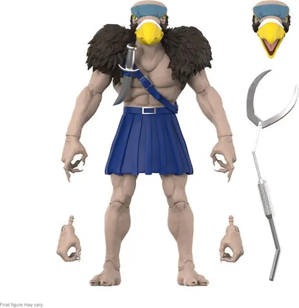 Super7 ThunderCats ULTIMATES! Wv13 Vultureman (Toy Recolor) 7-Inch Scale Collectible Figurine - 2x Interchangeable Heads, Premium Paint Detailing, Retro Toy-Inspired, Signature Dagger and Claw Staff