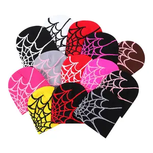Y2K Spider Web Beanie - Colorful Collection of Beanies Featuring Vibrant Spider Web Designs Unisex Soft Touch Materials Adjustable Fit for Comfort and Warmth