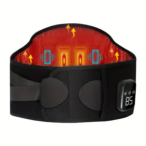 1pc Cordless Heated Waist Massager Belt with Lumbar Support, 3 Heat & Vibration Modes, Adjustable & Wearable Under Clothes, USB Rechargeable