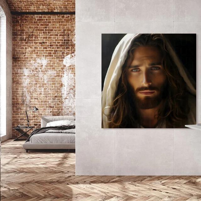 Stunning Jesus Christ Picture Canvas painting Wall Art Jesus Art Portrait Christian Wall Artwork Spiritual Wall Decor Modern Religious Posters Prints for Living Room Bedroom Church Decoration