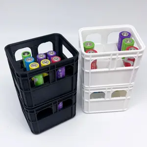 Retro Beer Box Shaped Battery Storage Box, Durable Storage Organizer, Dual Compartment for 12 Aa & 20 Aaa Batteries, Portable Desktop Organizer Gift Idea