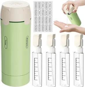 2026 New Model 4-in-1 Travel Dispenser Set - 4-Pack 30ml Leak-Proof Pump Bottles, Refillable Travel-Size Containers for Shampoo, Lotion, Skincare, Portable Emergency Supply Storage Kit