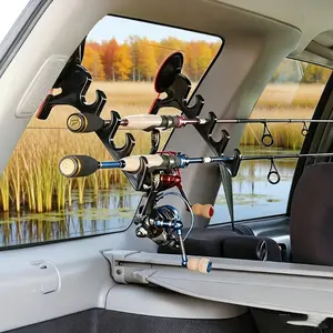 2pcs/8pcs Car Fishing Pole Holder with Strong Suction Cup, Vehicle Fishing Gear Storage Tools
