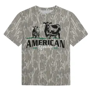 American Rancher Camo T Shirt, Western Rodeo Graphic Tee, Vintage Cowboy Aesthetic Shirt, Hunting Style Camo Tee, Country Streetwear Top