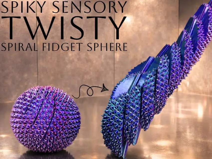 3D Printed Spiral Fidget, Classic & Novelty Stress Relief Toy for Kids and Adults