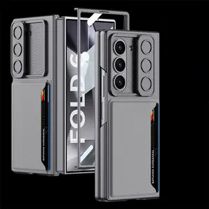 Compatible with Z Fold7/Z Fold6/Z Fold5/Z Fold4 Wallet case Smartphone case black with cassette hinge cover Camera cover case phone handheld accessory-HN618