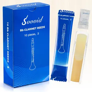 Handcrafted Bb Clarinet Reeds 3.0 -  Cane, Warm & Rich Tone, Durable & Consistent, Thinner Tip for Easy Play, Individually Packed with Reed Case (Box of 10)