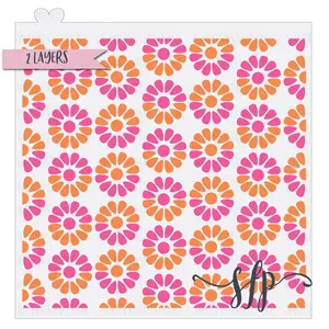 70s Floral - Stencil | Retro, Groovy, 70s, Flowers, Cookie Stencil