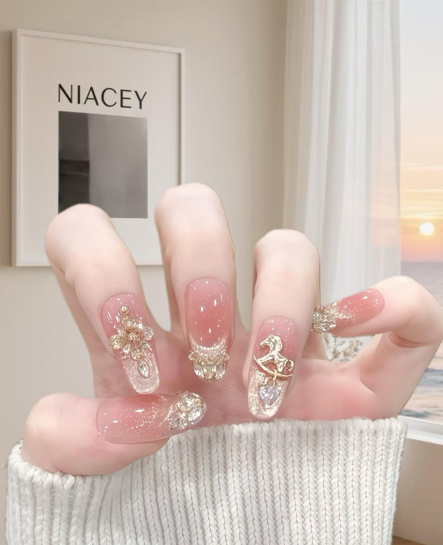 Cutics $2 Nail Set with Elegant Gold Accents Free Shipping on Orders Over $40 Manicure Style Note Included