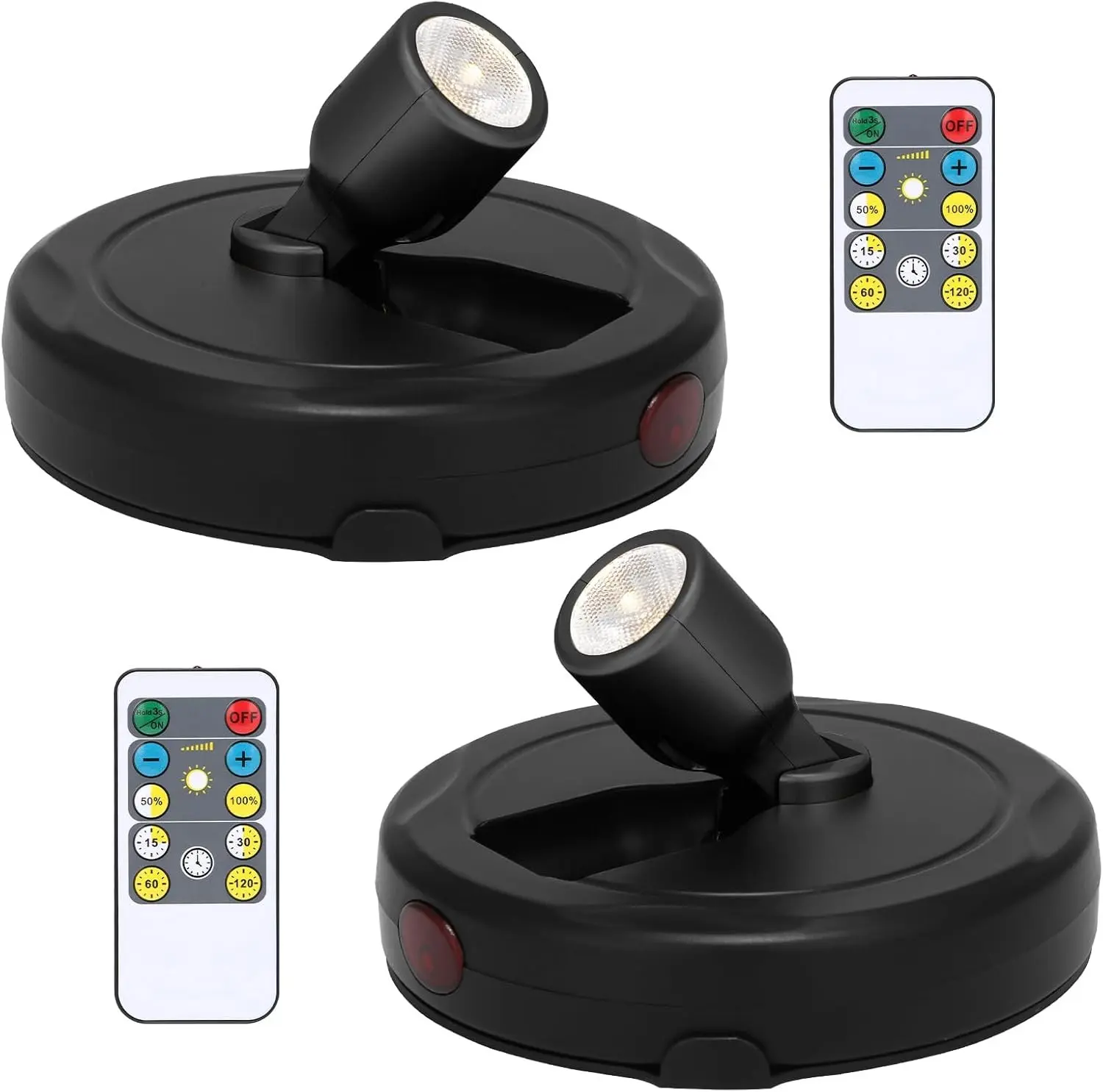 Spotlight Battery Powered, Wireless Picture Light, Accent Spot Light for Indoor Plant Tree, Display LED Puck Lights with Remote and Timer, Stick Uplighting for Photo Painting Dartboard Wall Decor Art