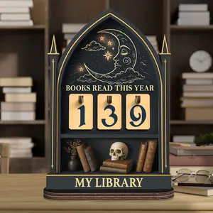 Books Read This Year Tracker Sign, Book Reading Counter Tracker, Free Book Ornament Suncatcher, Book Lover Gifts, Gothic Books Tracker, Bookish Decor Gift, Library Decor, Reading Lover Gift, Dark Academia Goth Gifts