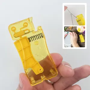 Yellow Automatic Needle Threader for Hand Sewing, Simple Threading Tool for Older Adults and Housewives