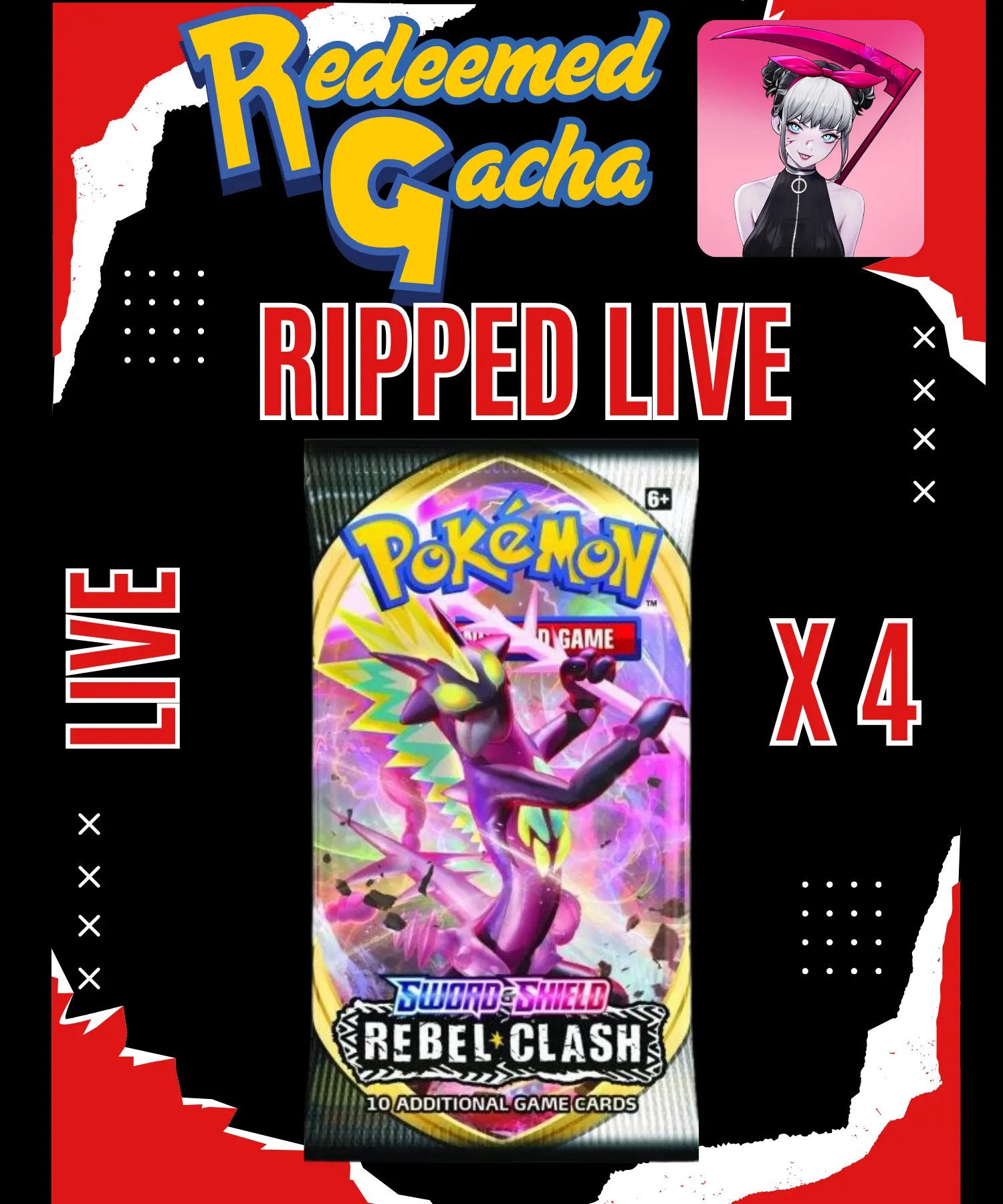 4x Pokémon TCG Rebel Clash Booster Packs - Ripped LIVE