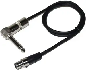 HQRP 4-Pin Mini Connector (TA4F) to Right-Angle 1/4-Inch Connector Instrument Cable Compatible with Shure WA304 Replacement Wireless Adapter