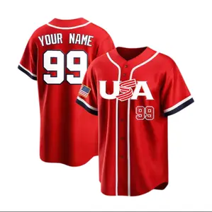 Custom Baseball Jersey Personalized Team Name Number USA Baseball Uniform Team shirt for Men #Baseball