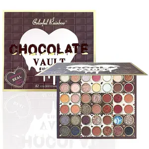 Colorful Rainbow Chocolate Vault 42 - Color Eyeshadow Palette Infused with Real Cocoa Powder Rich Matte & Sparkling Glitter Shades for Sweet Inspired Versatile Daily & Glam Party Makeup Looks eye shadow