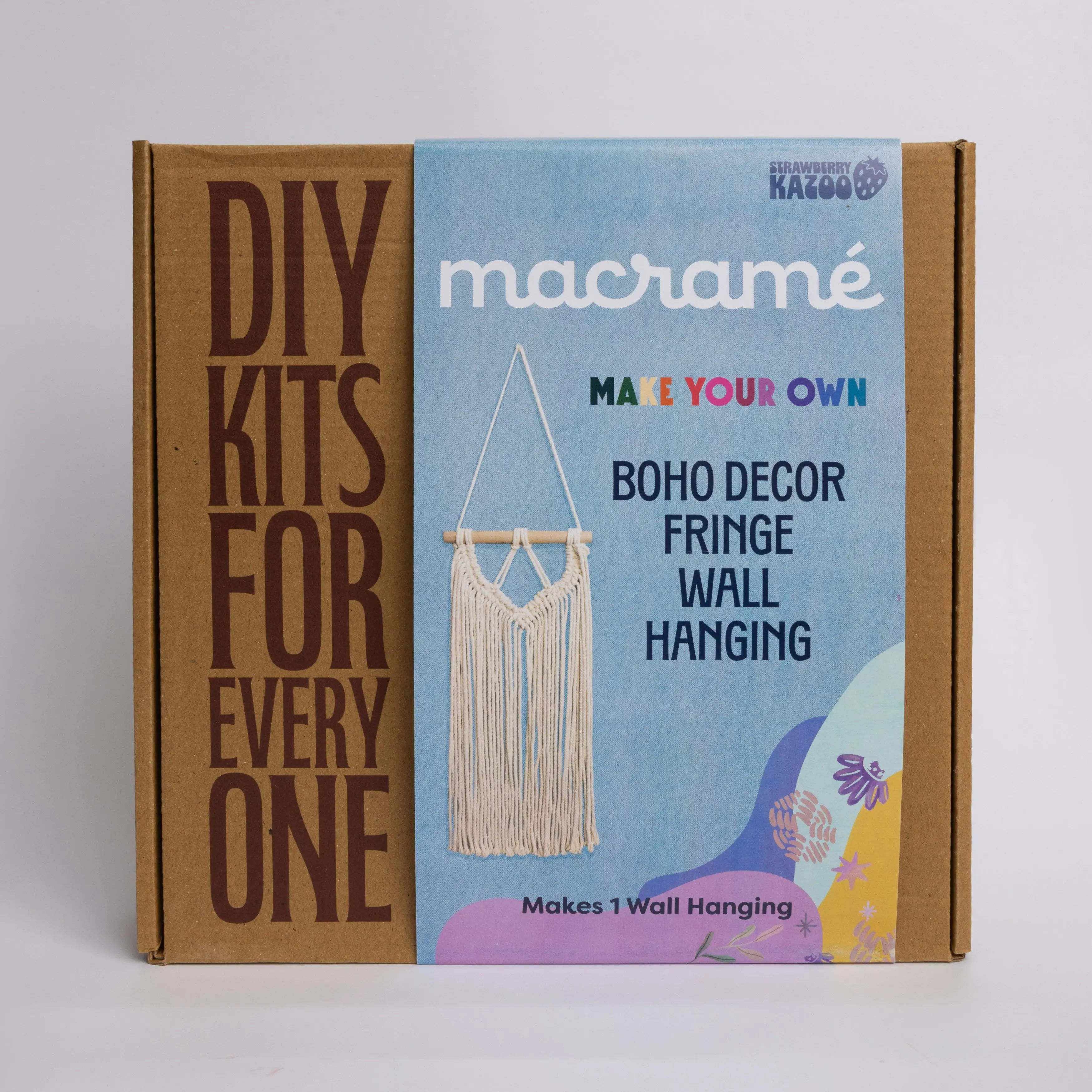 DIY Macramé Fringe Wall Hanging Kit – Boho Decor with Cotton Cord & 8" Wood Dowel