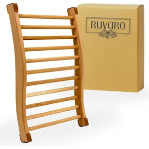 Sauna Backrest Handcrafted from Canadian Red Cedar Wood Premium Ergonomic S-Shape Back Support Non-Slip Pads Luxury Sauna Accessories