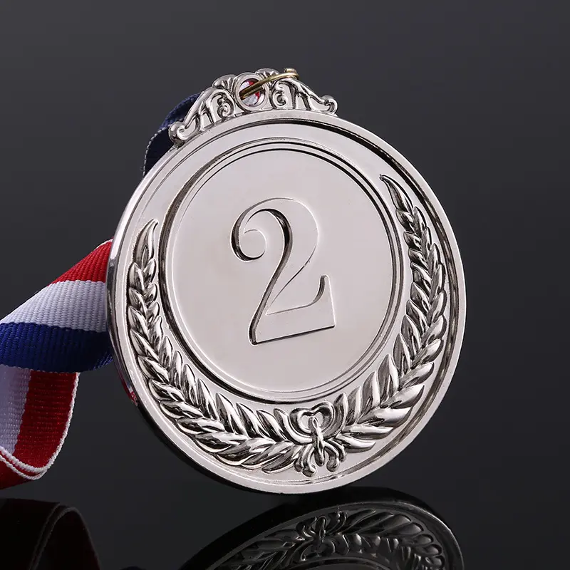 5cm glossy (silver) baked paint medal