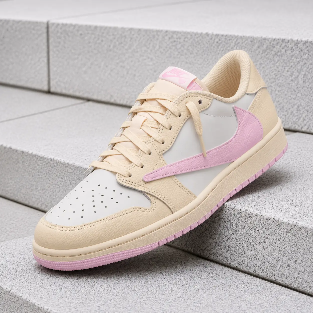 Nike Air Jordan 1 Retro Low SP Travis Scott Shy Pink IQ7604-100 Men's Fashion Sneaker New